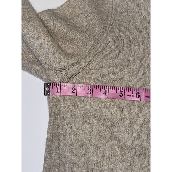 J Jill Turtle Neck Sweater Cozy Wool Cotton Blend Beige Oatmeal Tunic Warm XL - Picture 6 of 9